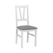 Scaun FILO, alb/gri, stofa clasica/lemn, 43x50x94 cm