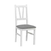 Scaun FILO, alb/gri, stofa clasica/lemn, 43x50x94 cm
