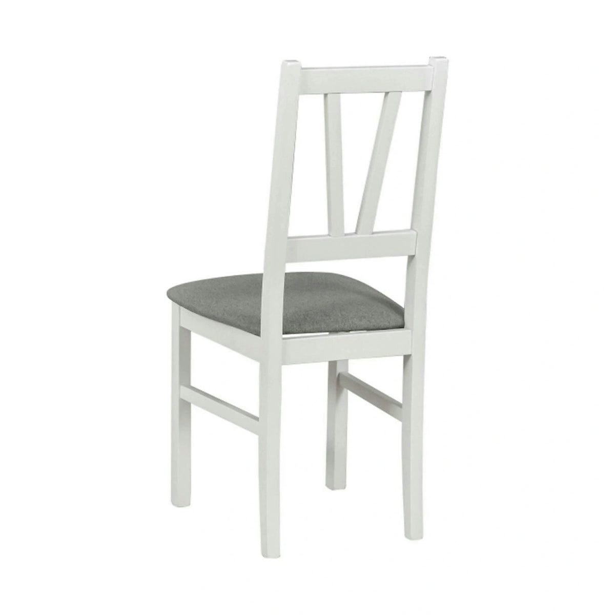 Scaun FILO, alb/gri, stofa clasica/lemn, 43x50x94 cm