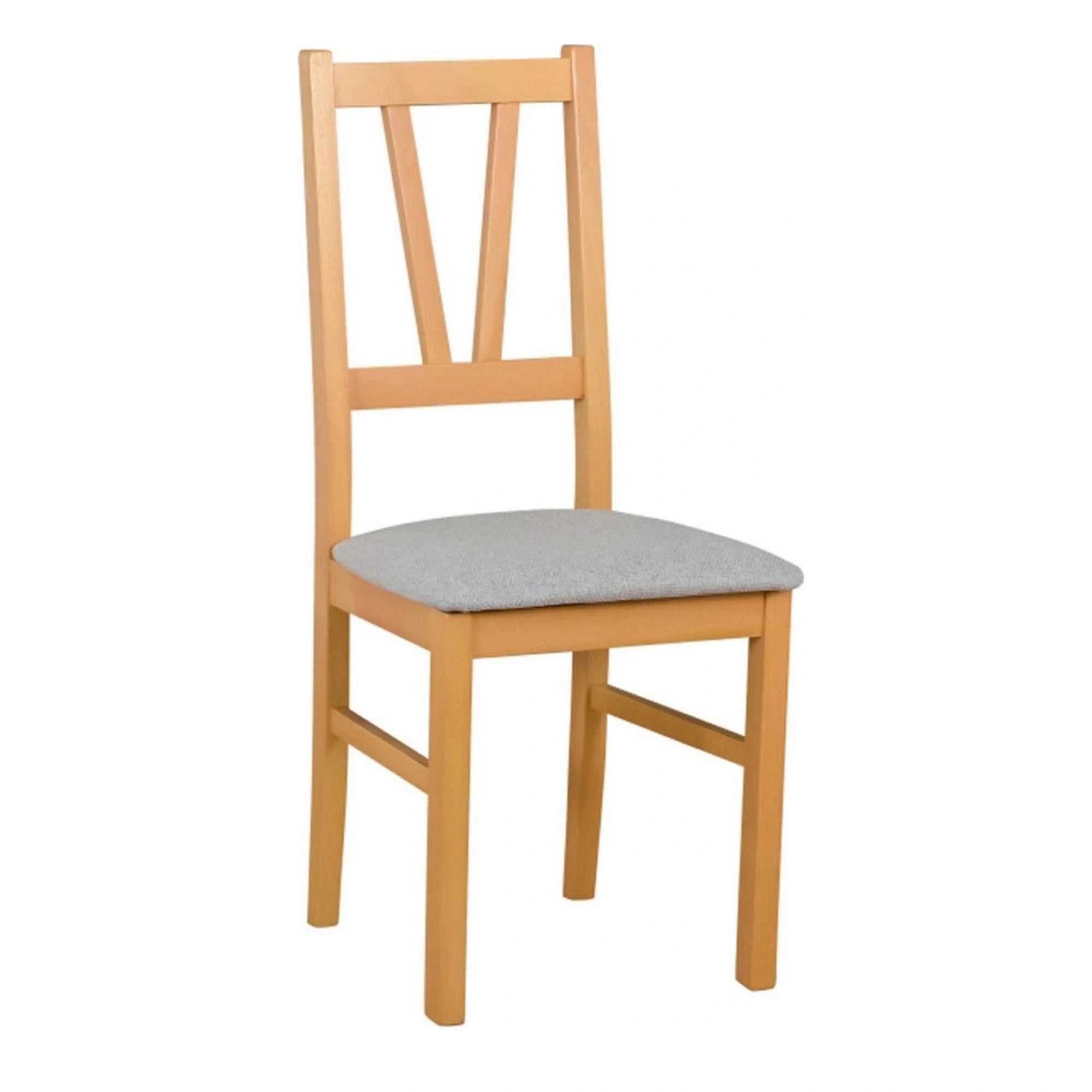 Scaun FILO, stejar auriu/gri, stofa clasica/lemn, 43x50x94 cm