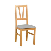 Scaun FILO, stejar auriu/gri, stofa clasica/lemn, 43x50x94 cm
