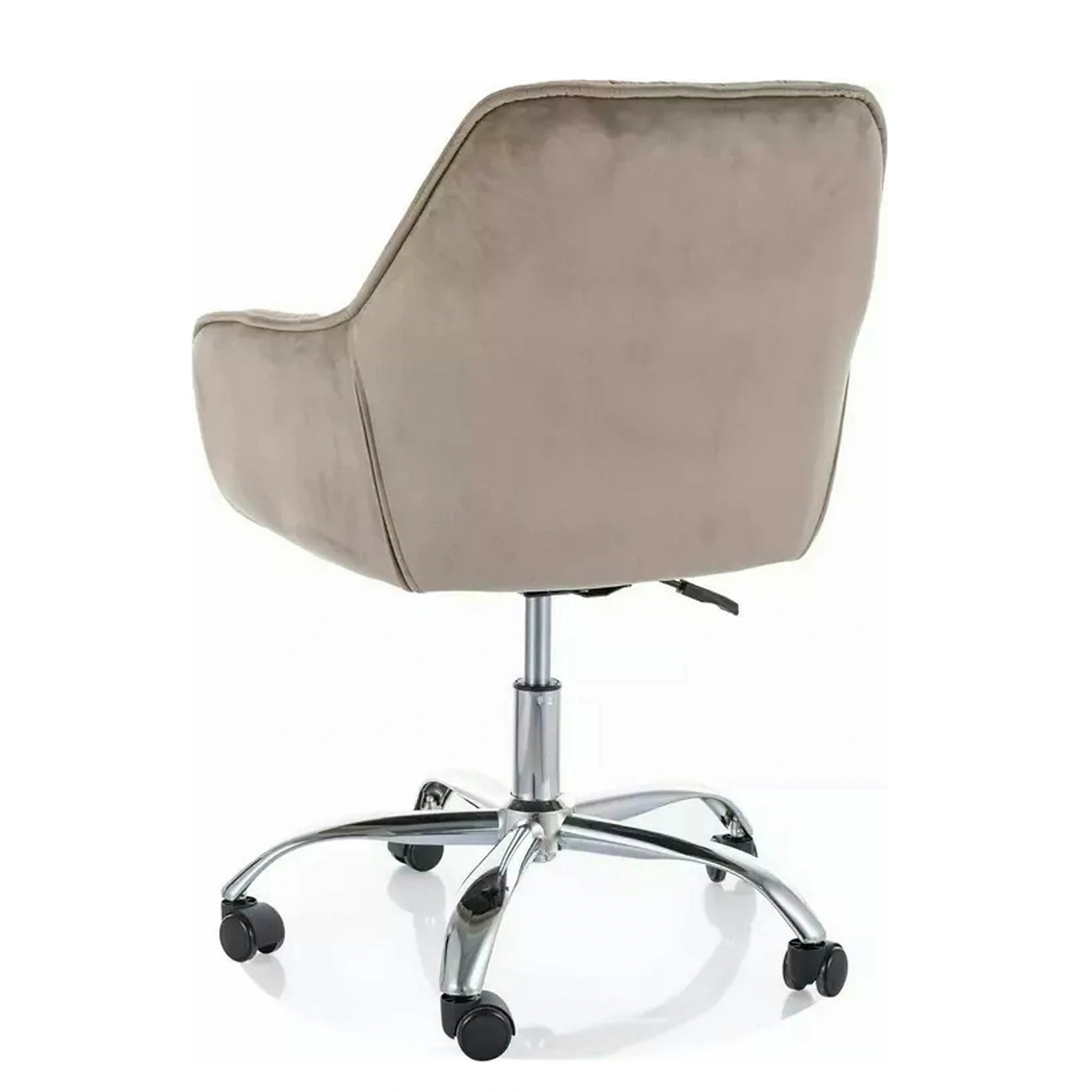 Scaun fotoliu birou Q-190, bej inchis - Bluvel 40/crom, stofa catifelata/metal, 60x44x80/91 cm