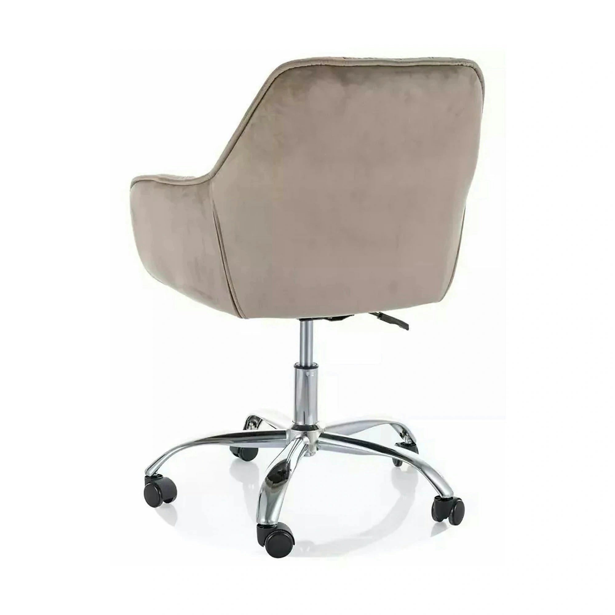 Scaun fotoliu birou Q-190, bej inchis - Bluvel 40/crom, stofa catifelata/metal, 60x44x80/91 cm