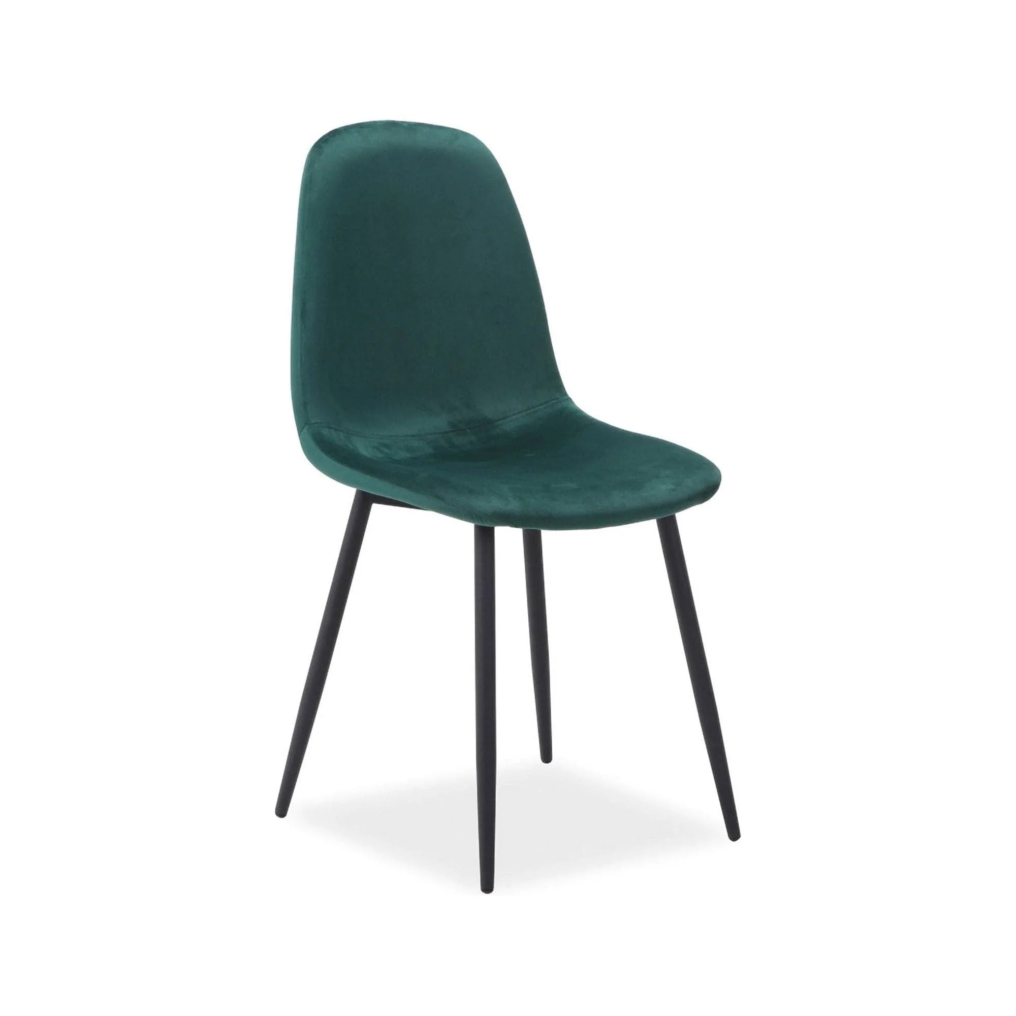 Scaun FOX, verde/negru, stofa catifelata/metal, 44x39x86 cm