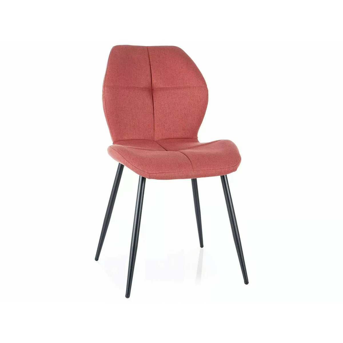 Scaun FRANK, roz/negru mat, stofă/metal, 48x41x86 cm