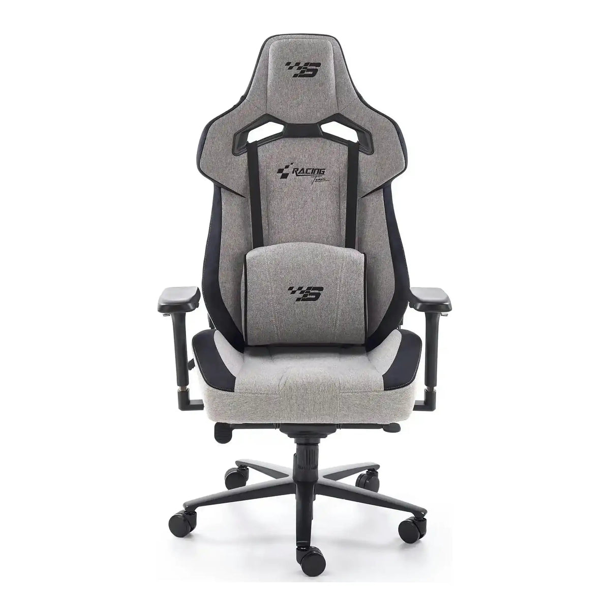 Scaun gaming ALISTER, gri/negru, stofa clasica/metal, 80x75x129/134 cm