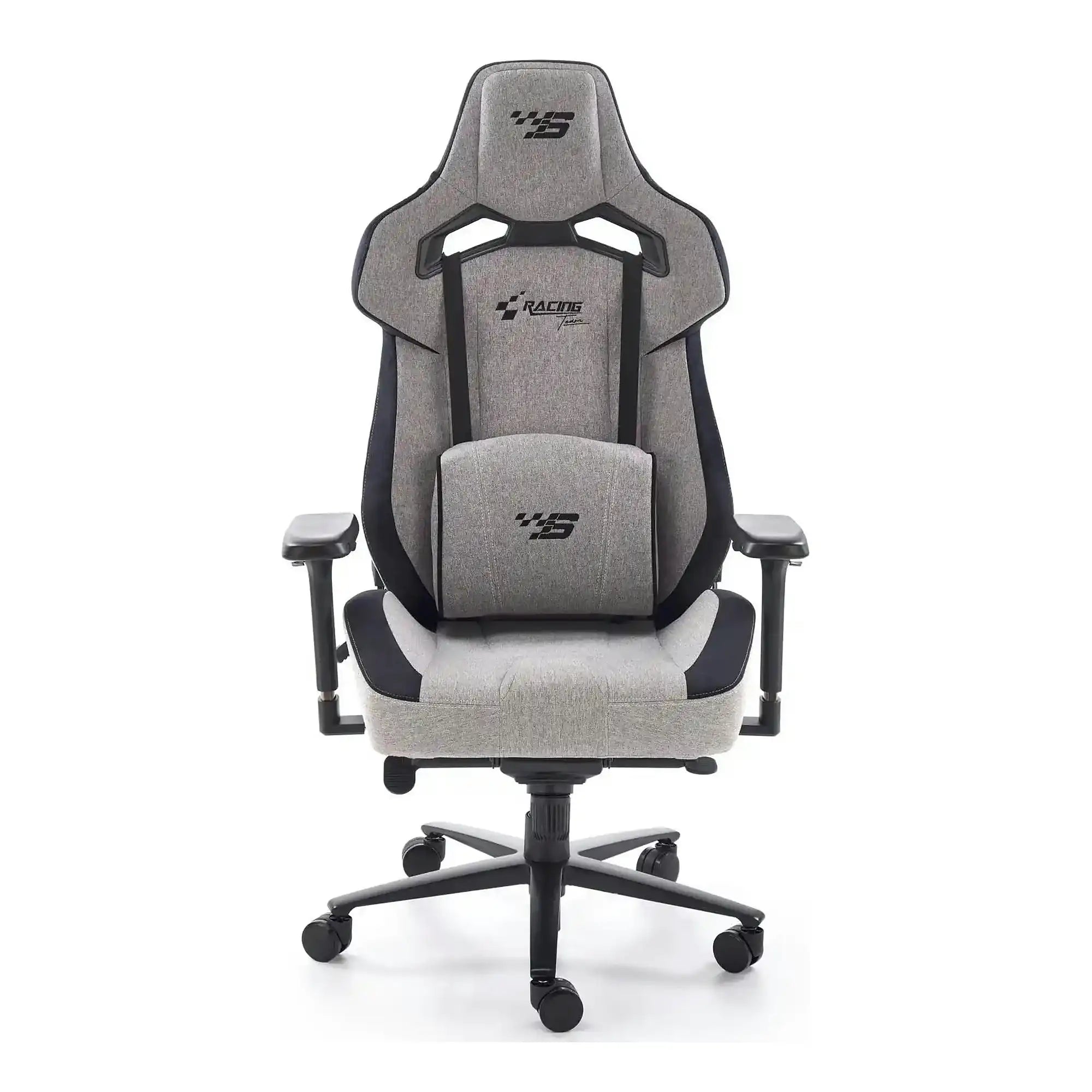 Scaun gaming ALISTER, gri/negru, stofa clasica/metal, 80x75x129/134 cm