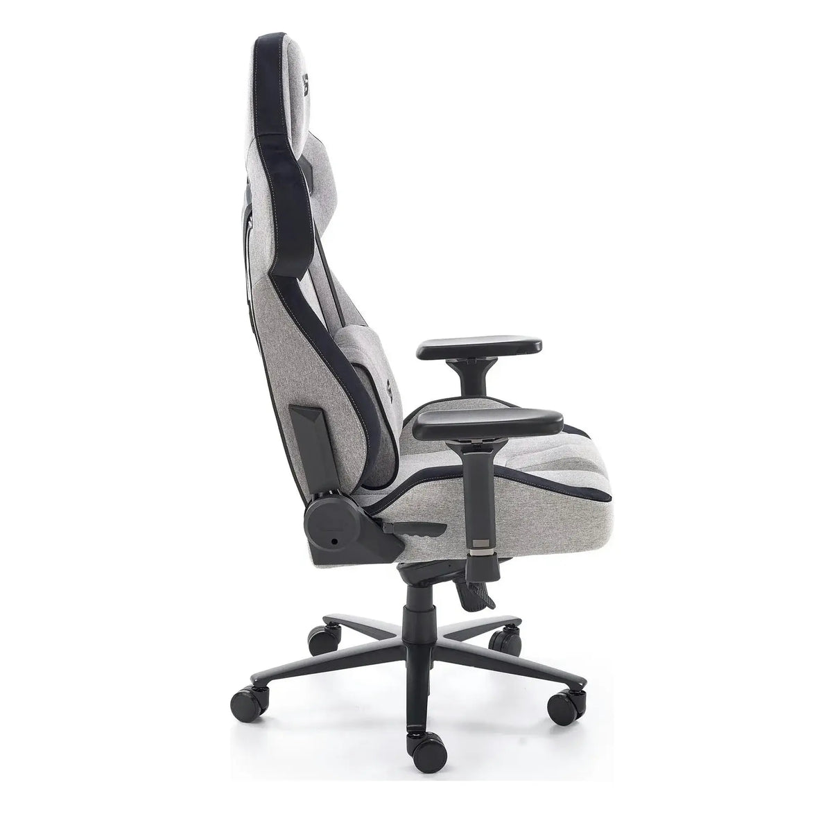 Scaun gaming ALISTER, gri/negru, stofa clasica/metal, 80x75x129/134 cm