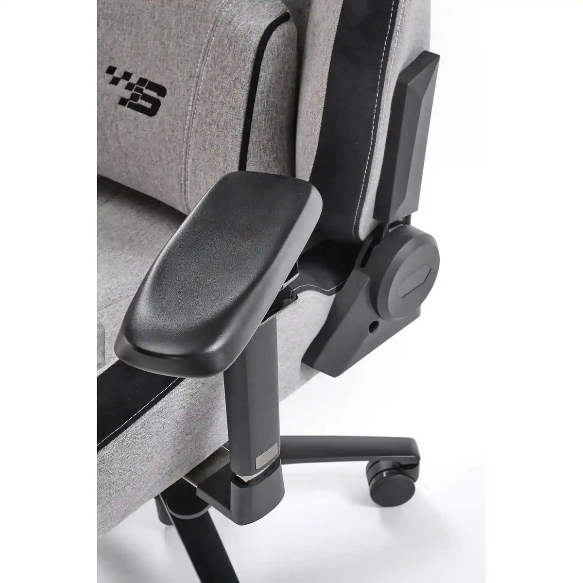 Scaun gaming ALISTER, gri/negru, stofa clasica/metal, 80x75x129/134 cm