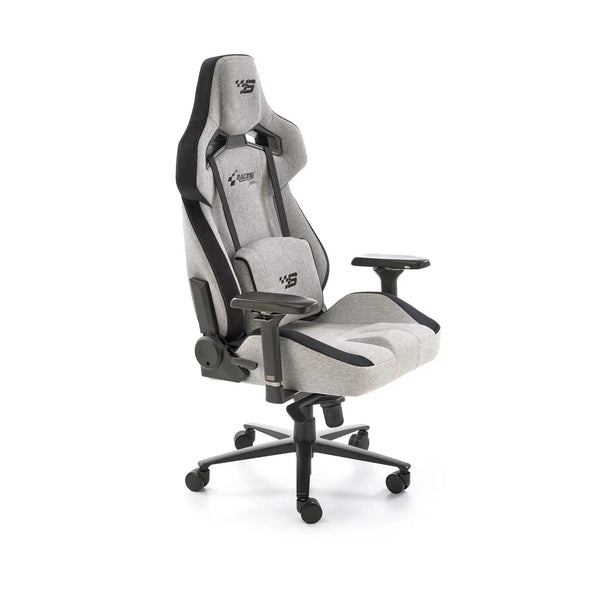 Scaun gaming ALISTER, gri/negru, stofa clasica/metal, 80x75x129/134 cm