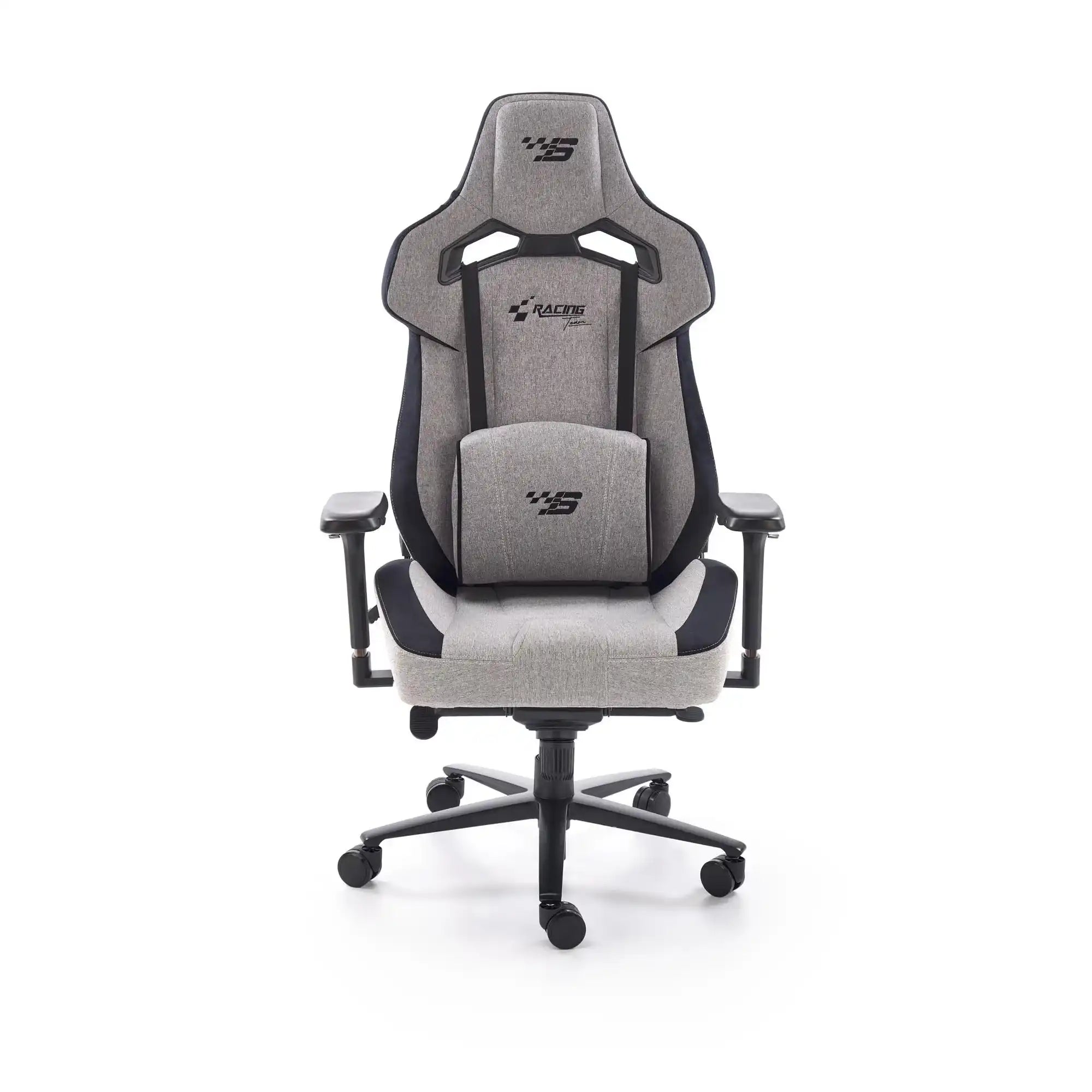 Scaun gaming ALISTER, gri/negru, stofa clasica/metal, 80x75x129/134 cm