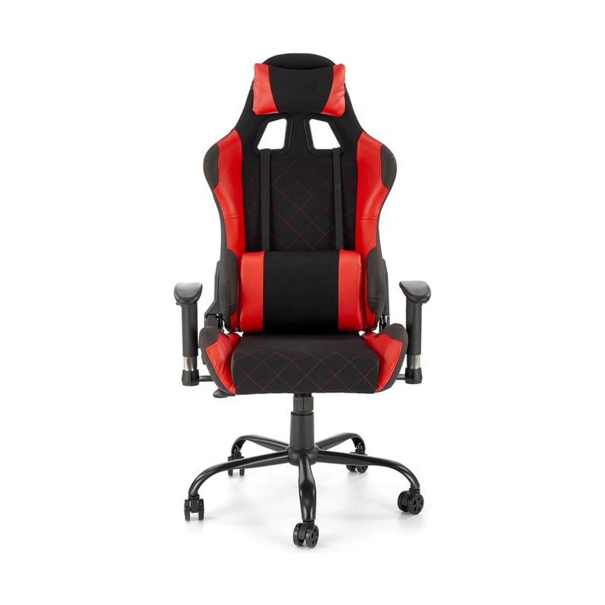 Scaun gaming DRAKE, rosu/negru, stofa, 69x62x127/134 cm