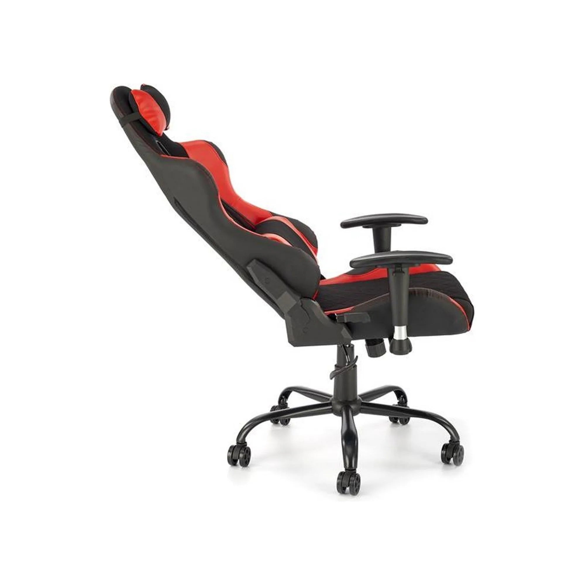 Scaun gaming DRAKE, rosu/negru, stofa, 69x62x127/134 cm