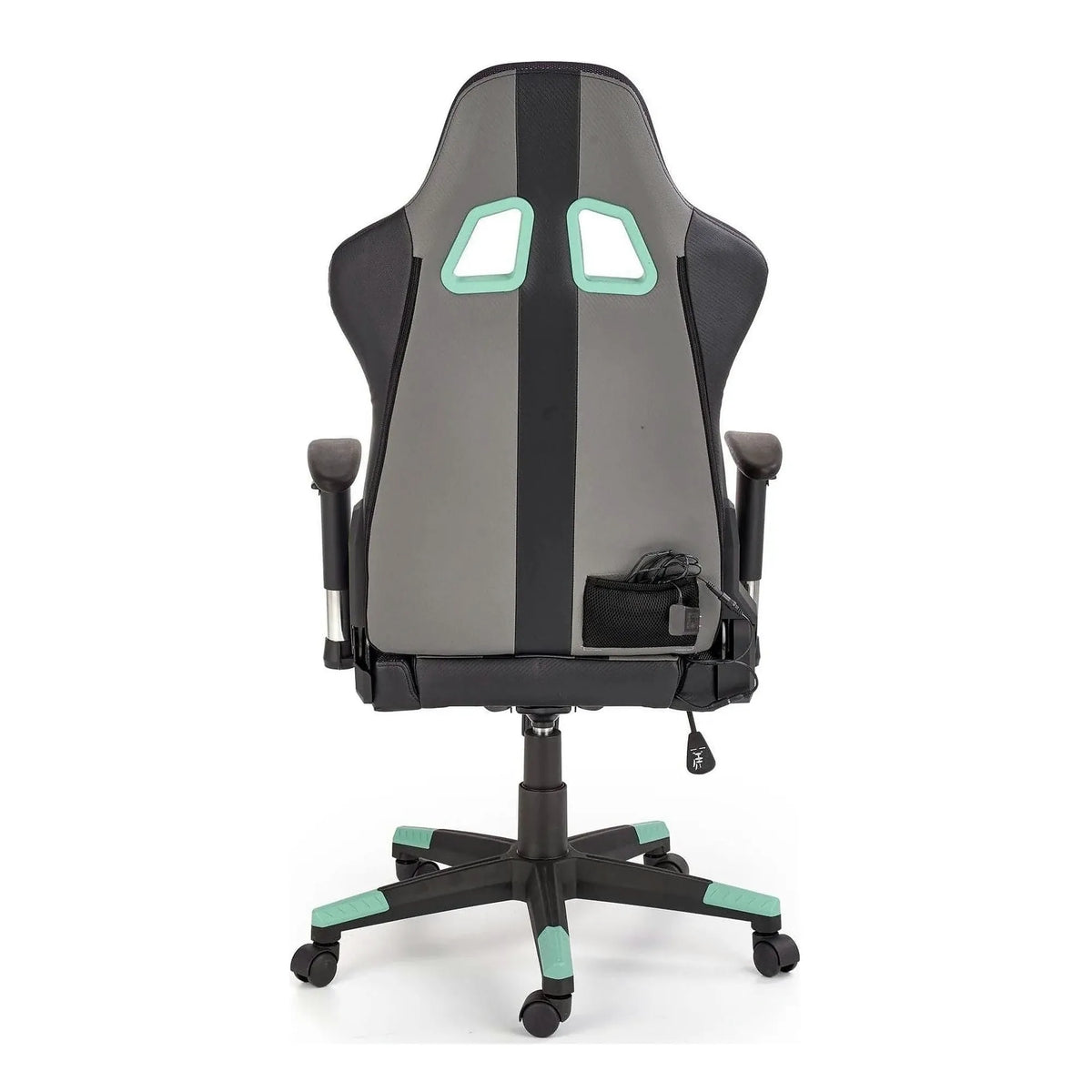 Scaun gaming FACTOR, negru/gri/verde, piele ecologica/material textil, 68x69x121/131 cm