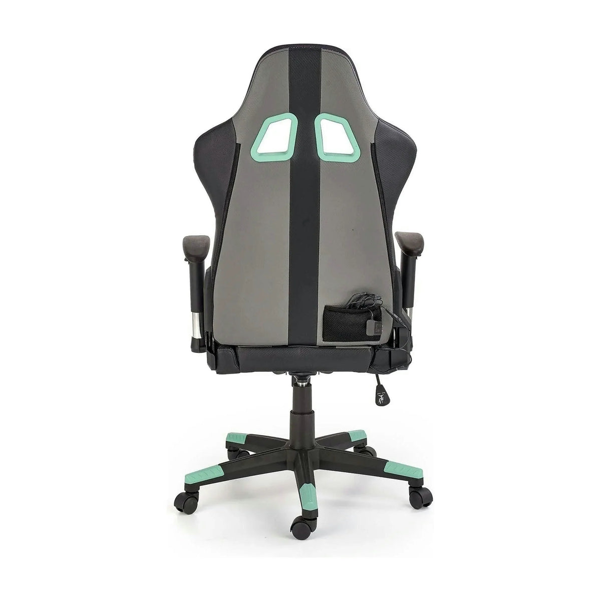 Scaun gaming FACTOR, negru/gri/verde, piele ecologica/material textil, 68x69x121/131 cm