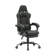 Scaun gaming G-TURBO, negru/gri, piele ecologica/metal, 65x64x125/135 cm