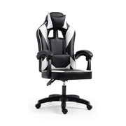 Scaun gaming IMPERIA, negru/alb, piele ecologica/metal, 64x64x104/116 cm