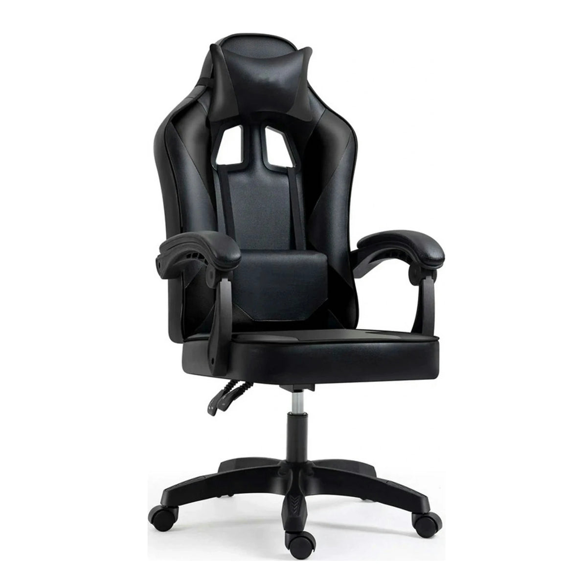 Scaun gaming IMPERIA, negru, piele ecologica/metal, 64x64x104/116 cm