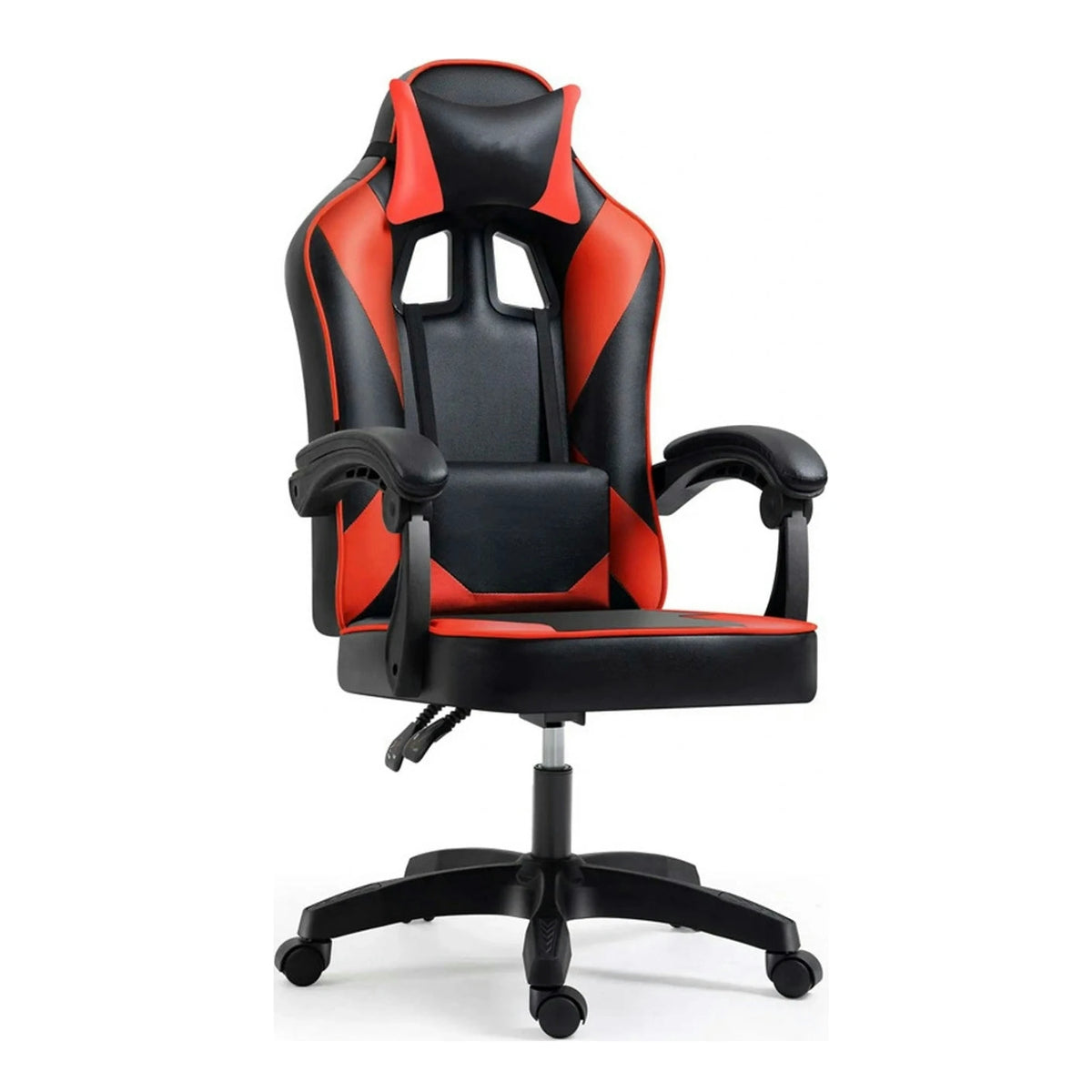 Scaun gaming IMPERIA, negru/rosu, piele ecologica/metal, 64x64x104/116 cm