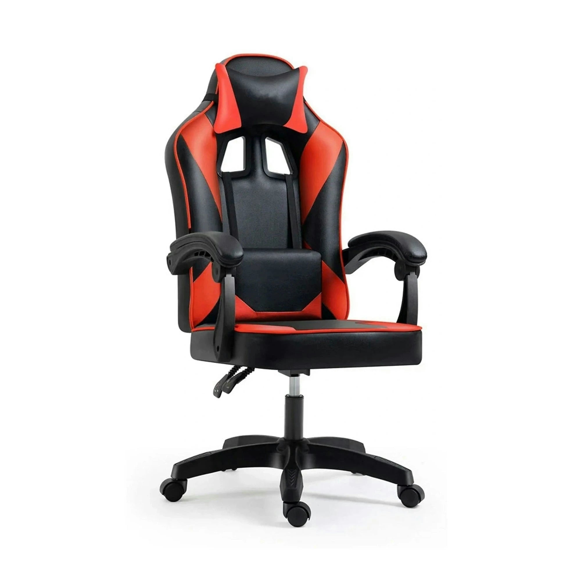 Scaun gaming IMPERIA, negru/rosu, piele ecologica/metal, 64x64x104/116 cm