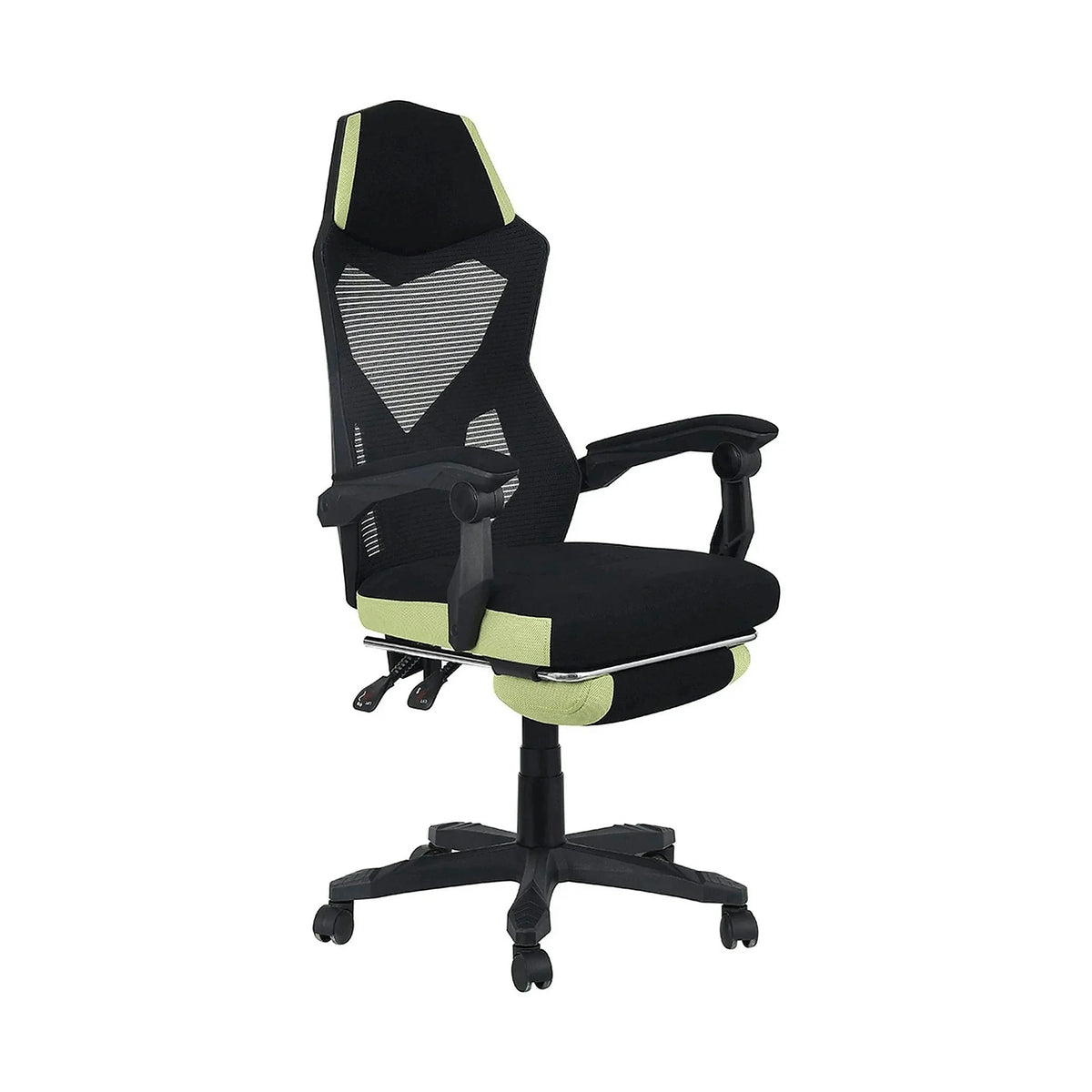 Scaun gaming JORIK NEW, negru/verde, plasa/plastic, 60x65x108/118 cm