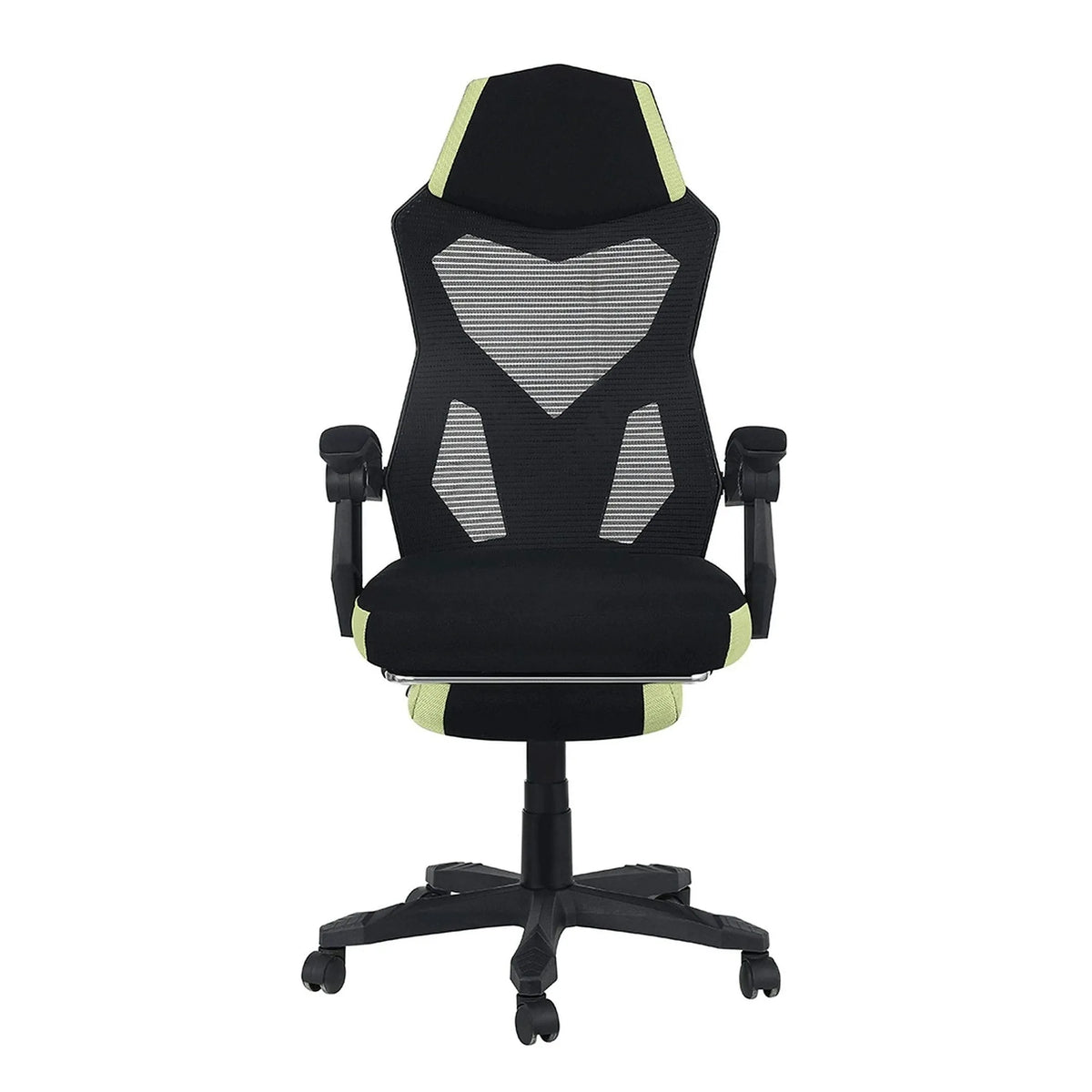 Scaun gaming JORIK NEW, negru/verde, plasa/plastic, 60x65x108/118 cm