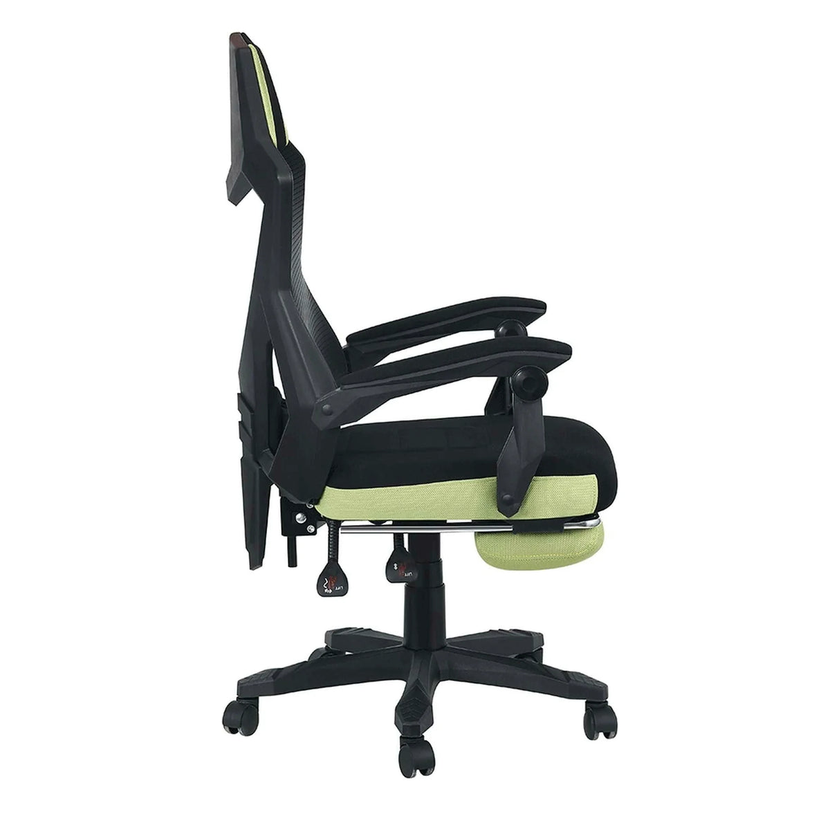 Scaun gaming JORIK NEW, negru/verde, plasa/plastic, 60x65x108/118 cm