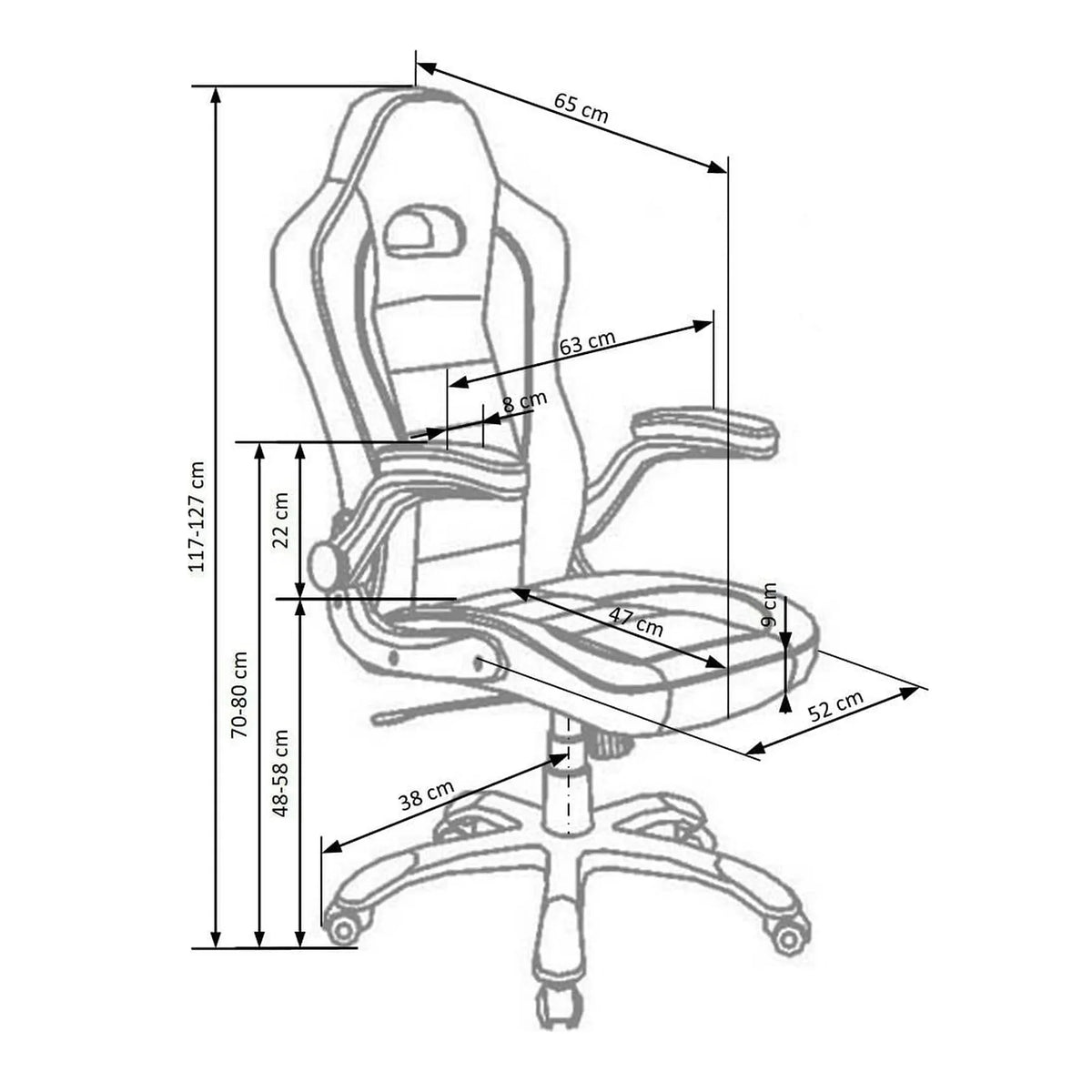 Scaun gaming LOTUS, negru/gri, piele ecologica perforata, 63x65x117/127 cm