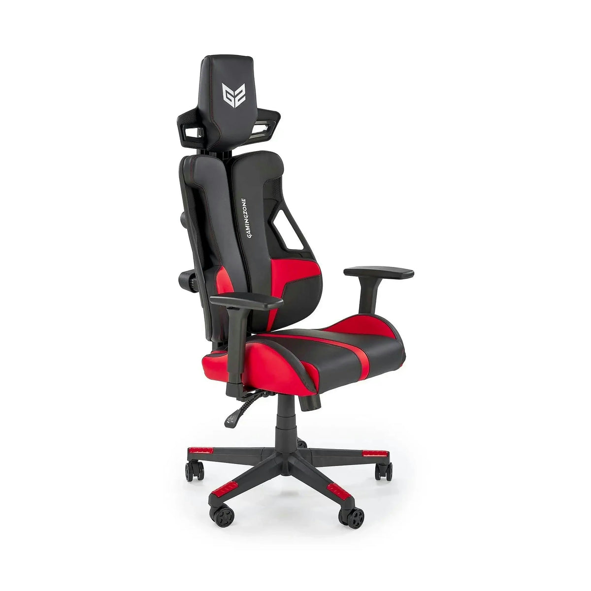Scaun gaming NITRO, negru/rosu, piele ecologica/material textil, 66x68x130/137 cm