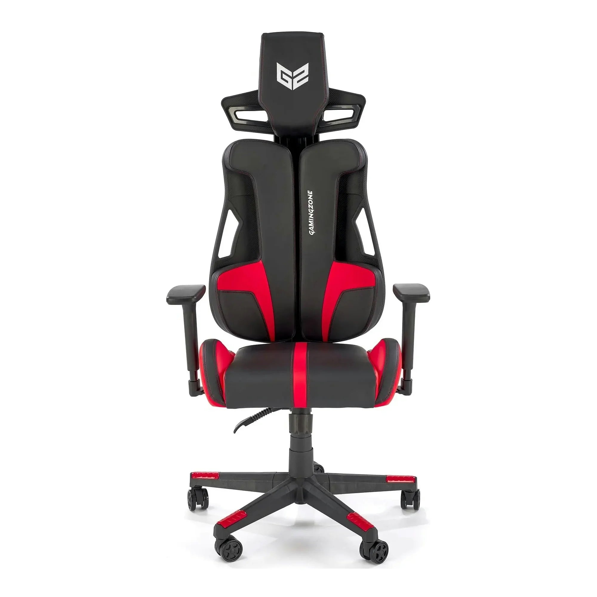 Scaun gaming NITRO, negru/rosu, piele ecologica/material textil, 66x68x130/137 cm