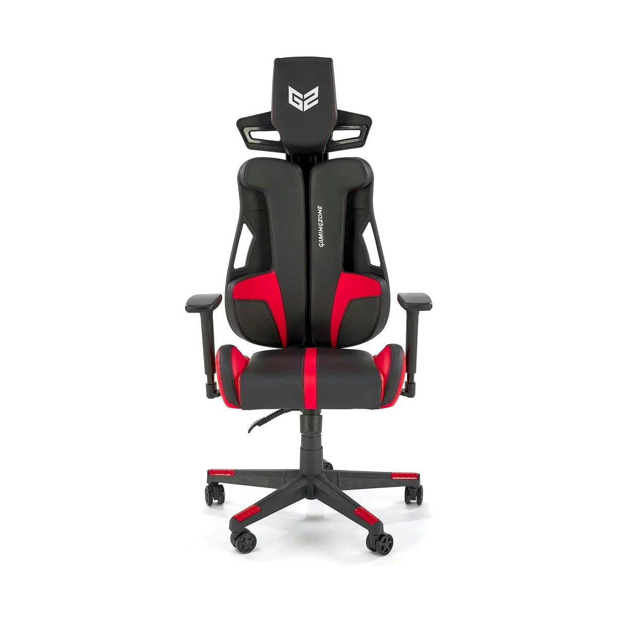 Scaun gaming NITRO, negru/rosu, piele ecologica/material textil, 66x68x130/137 cm