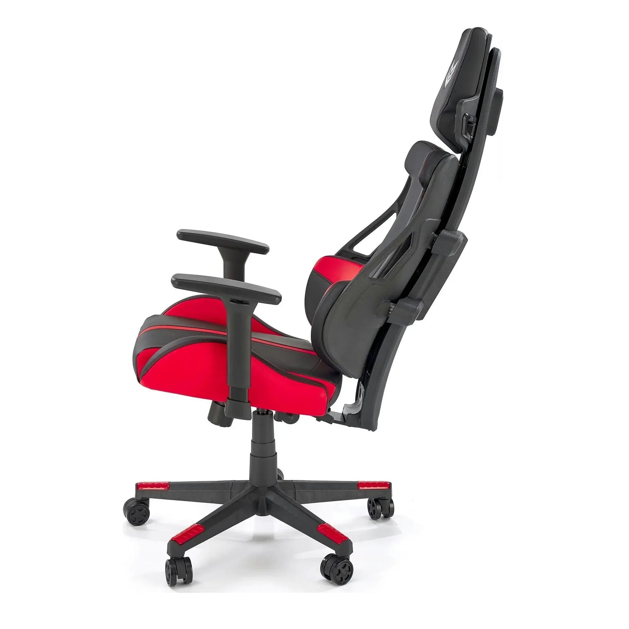 Scaun gaming NITRO, negru/rosu, piele ecologica/material textil, 66x68x130/137 cm