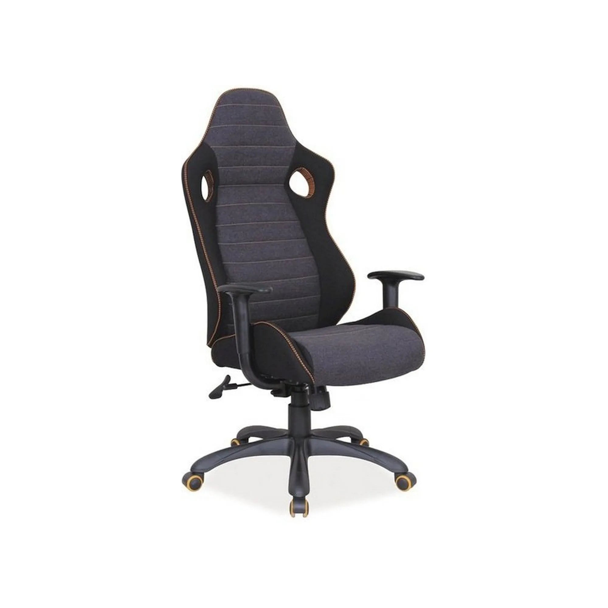 Scaun gaming Q-229, gri/negru, stofa/plastic, 66x50x117/127 cm