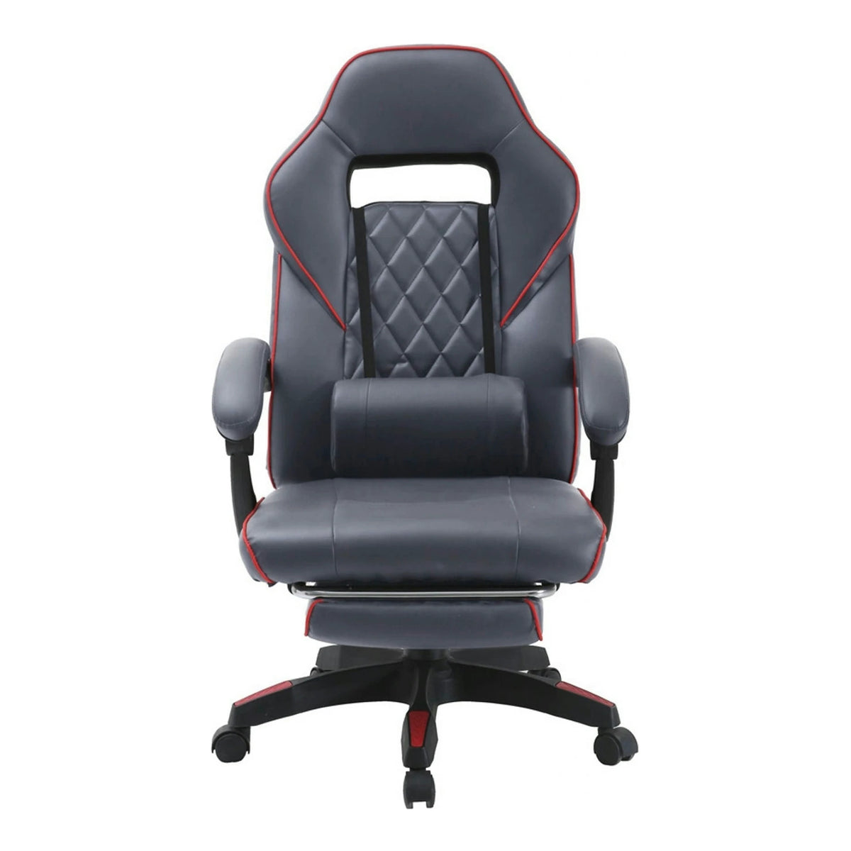 Scaun gaming RIKU, gri/negru, piele ecologica, 71x64x112/122 cm