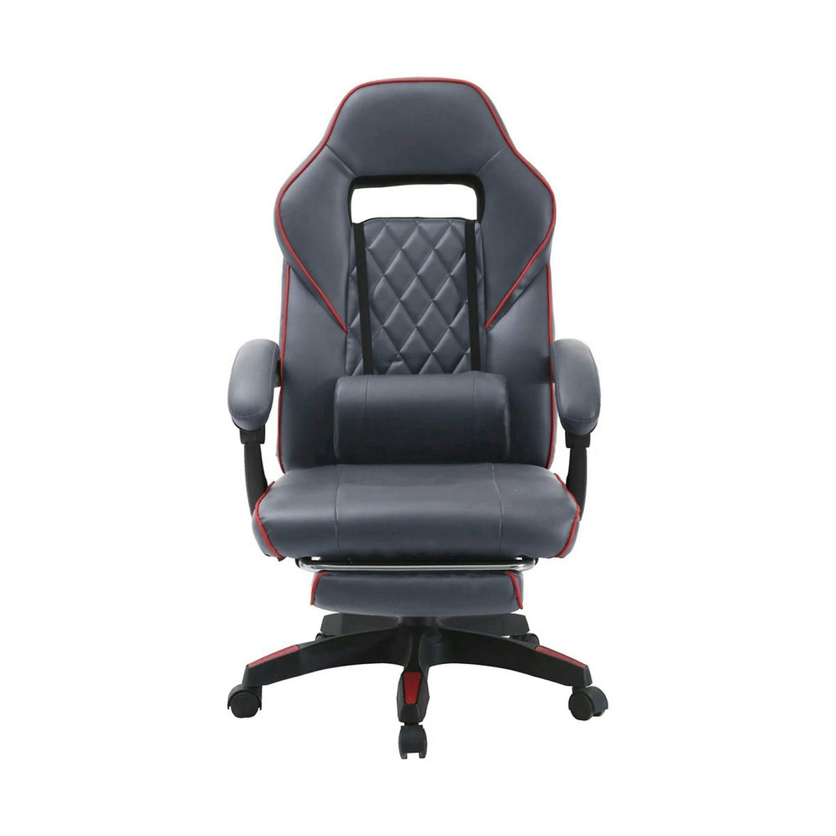Scaun gaming RIKU, gri/negru, piele ecologica, 71x64x112/122 cm