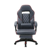 Scaun gaming RIKU, gri/negru, piele ecologica, 71x64x112/122 cm