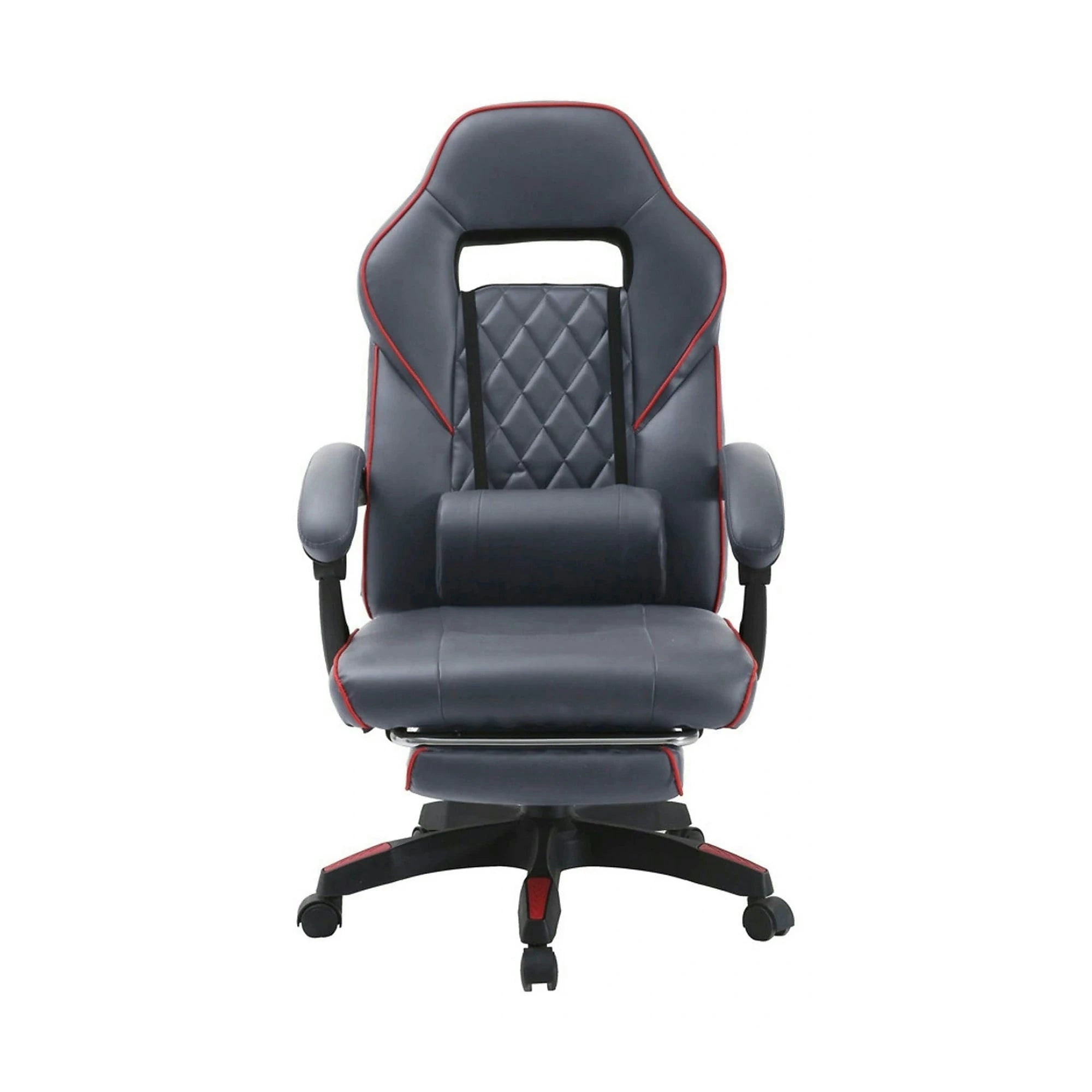 Scaun gaming RIKU, gri/negru, piele ecologica, 71x64x112/122 cm
