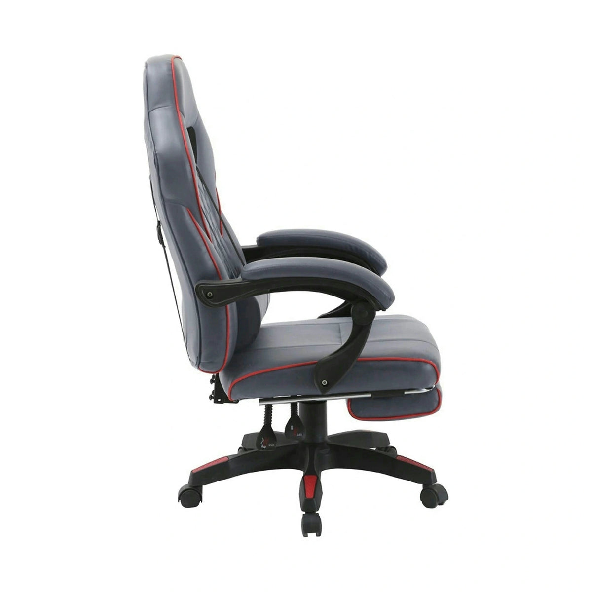 Scaun gaming RIKU, gri/negru, piele ecologica, 71x64x112/122 cm