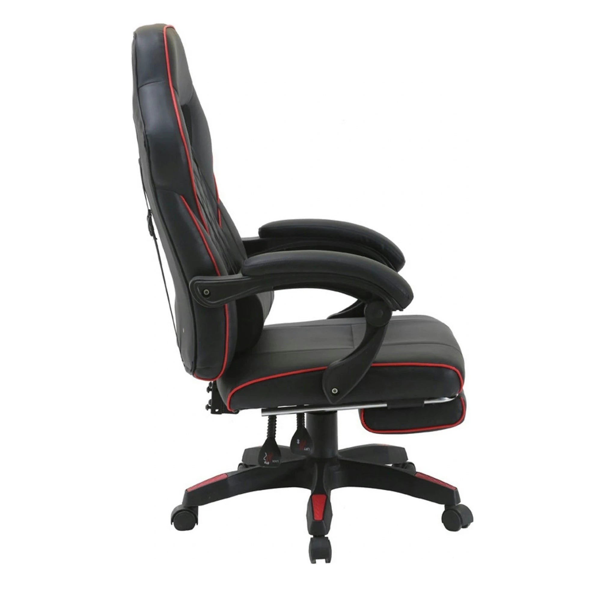 Scaun gaming RIKU, negru, piele ecologica, 71x64x112/122 cm