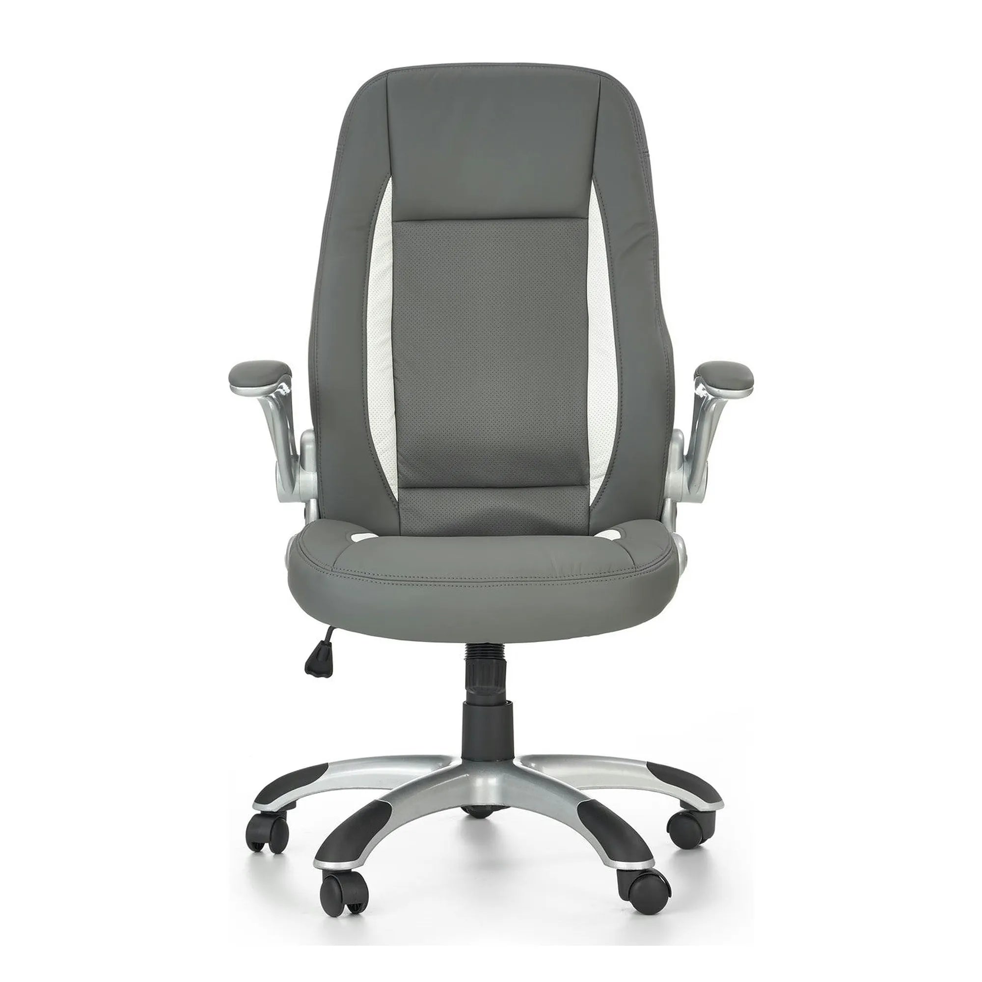 Scaun gaming SATURN, gri, piele ecologica perforata, 67x65x112/120 cm