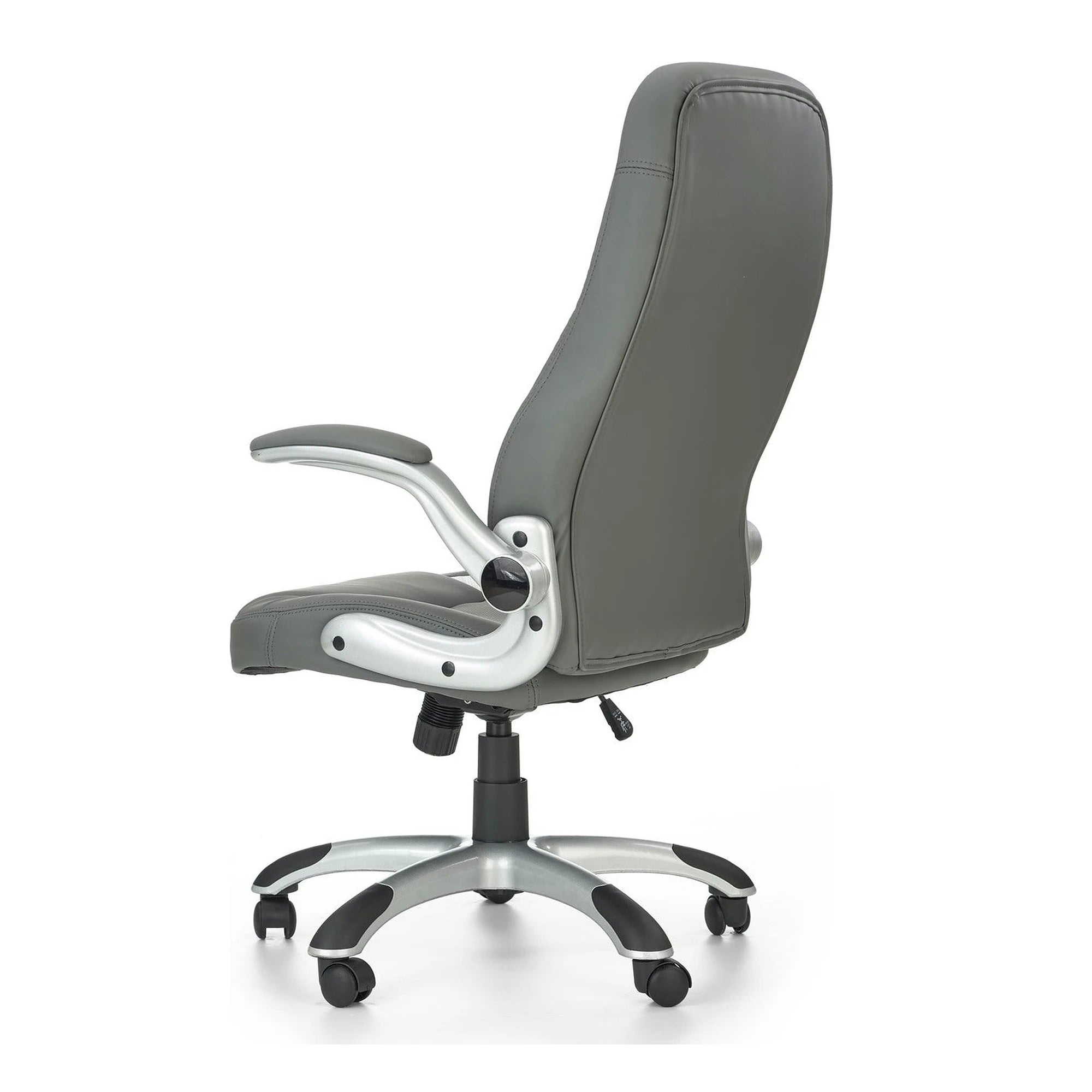 Scaun gaming SATURN, gri, piele ecologica perforata, 67x65x112/120 cm