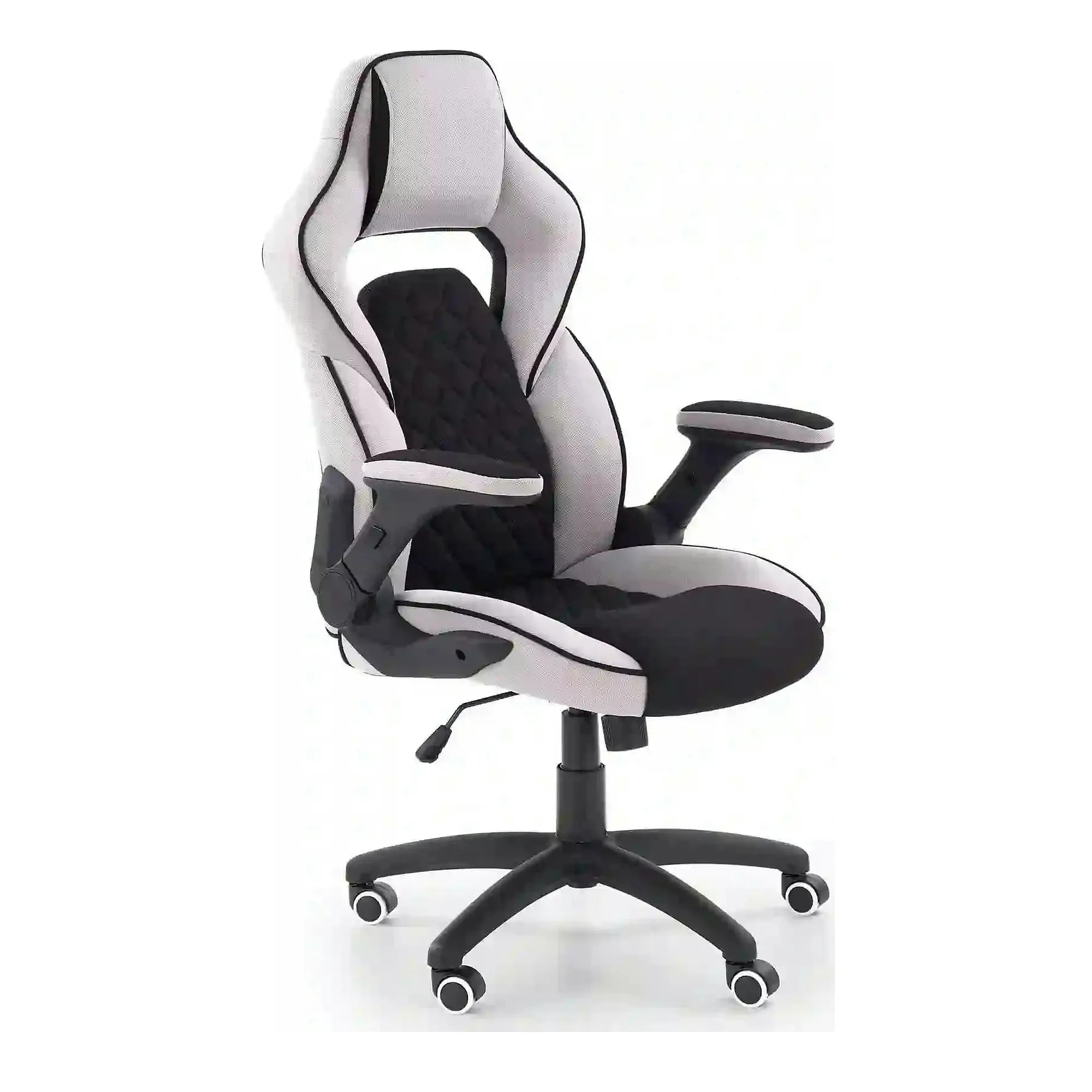 Scaun gaming SONIC, negru/gri, stofa, 69x70x115/124 cm