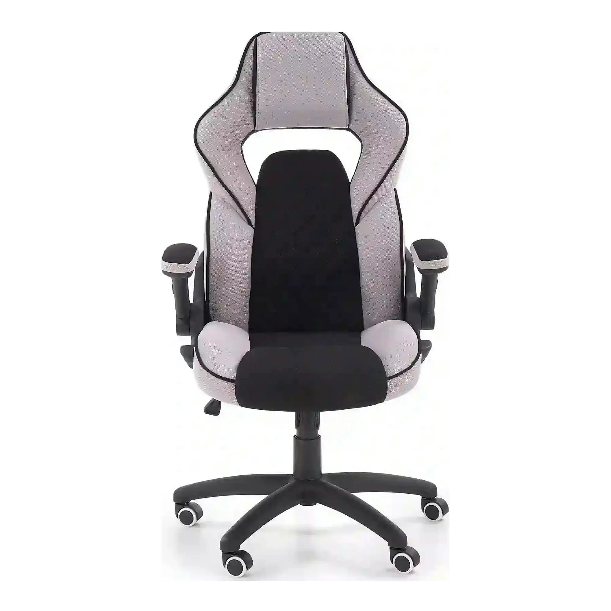 Scaun gaming SONIC, negru/gri, stofa, 69x70x115/124 cm