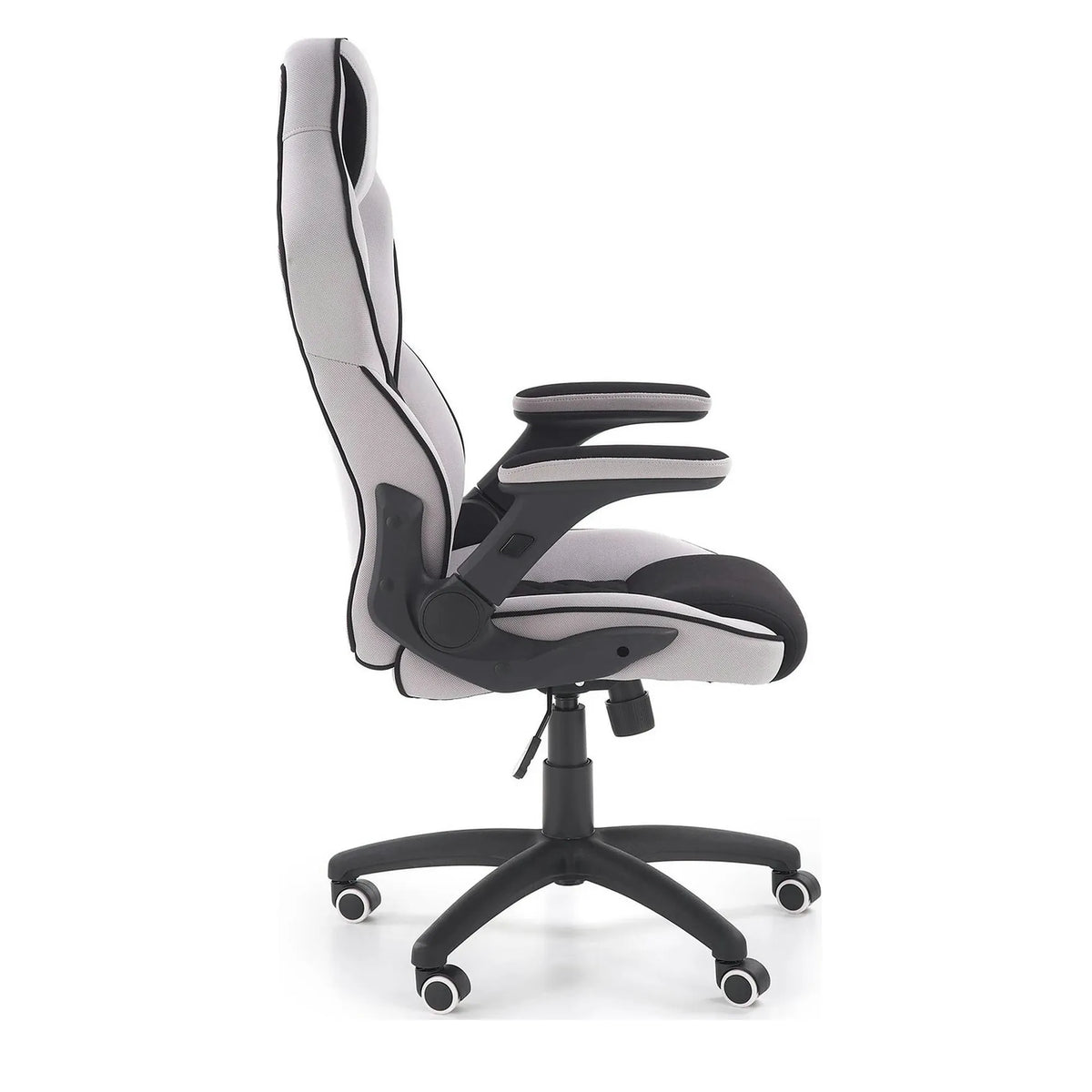 Scaun gaming SONIC, negru/gri, stofa, 69x70x115/124 cm