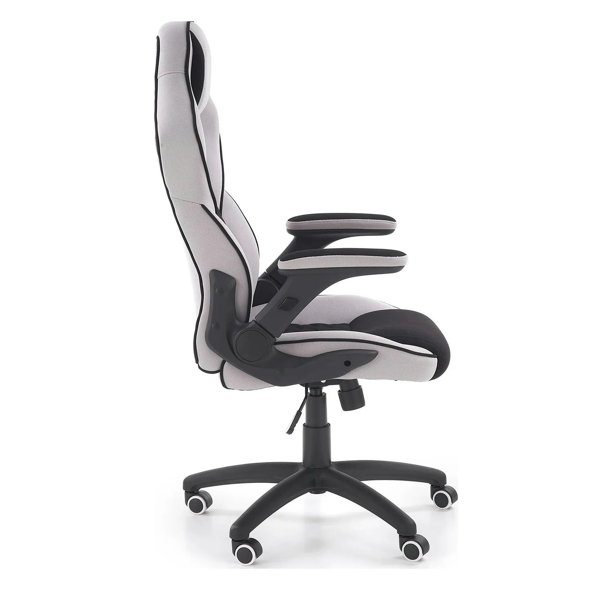 Scaun gaming SONIC, negru/gri, stofa, 69x70x115/124 cm