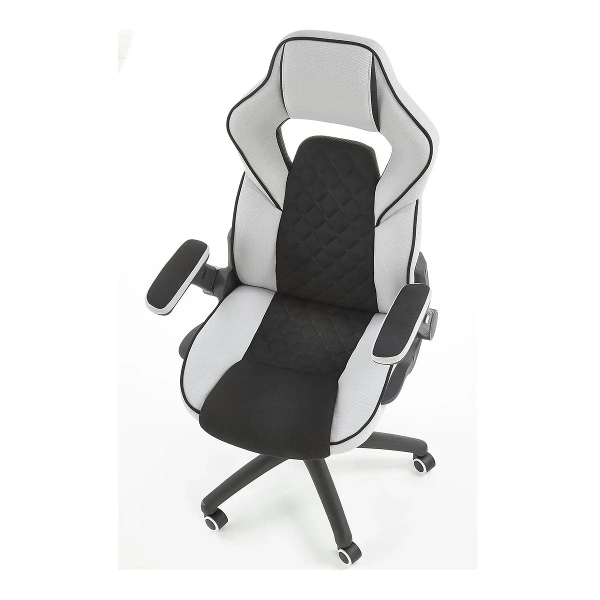 Scaun gaming SONIC, negru/gri, stofa, 69x70x115/124 cm