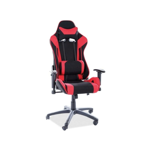 Scaun gaming VIPER, negru/rosu, material textil, 49x70x127/135 cm