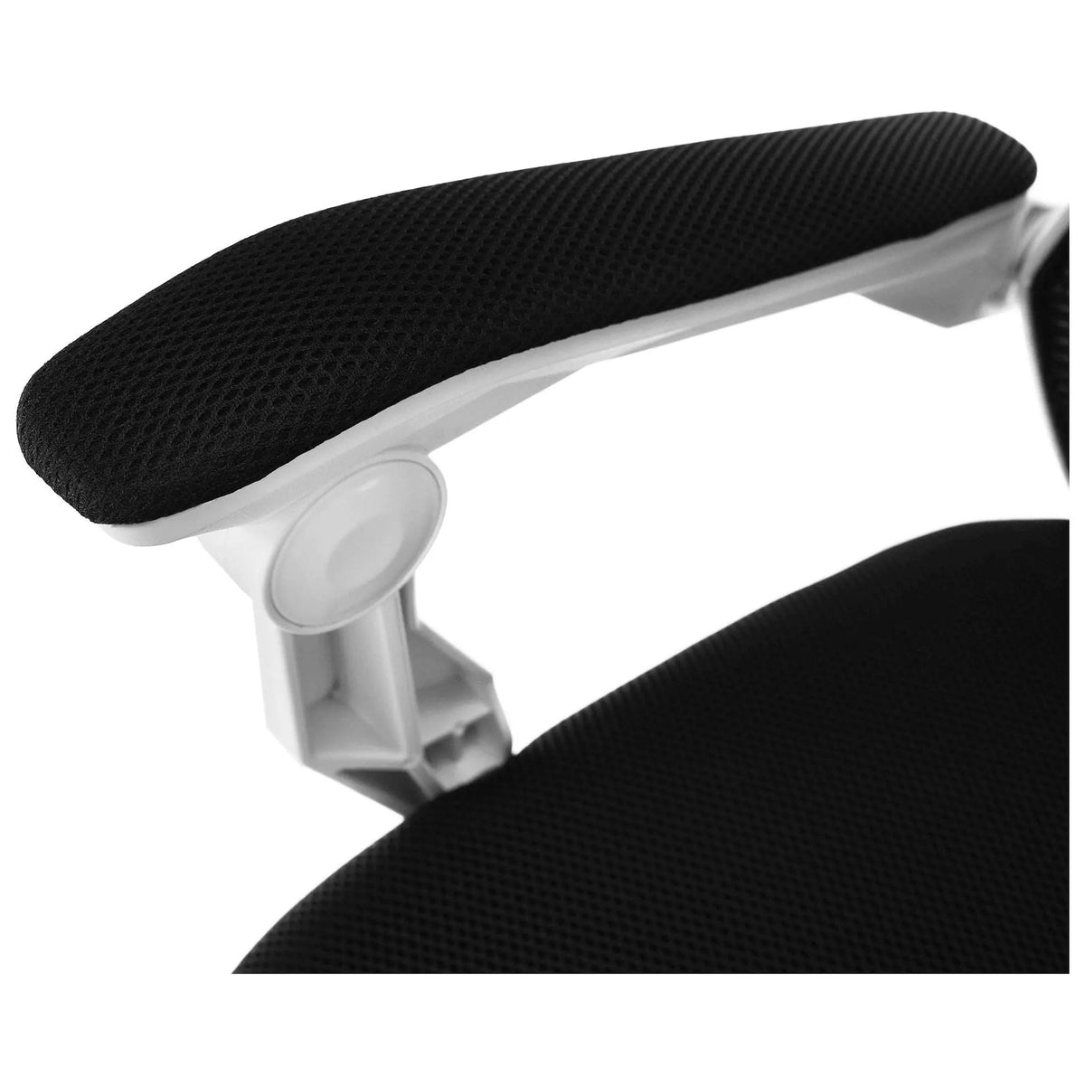 Scaun gaming YOKO, negru/alb, material textil/plastic, 60x65x113/123 cm