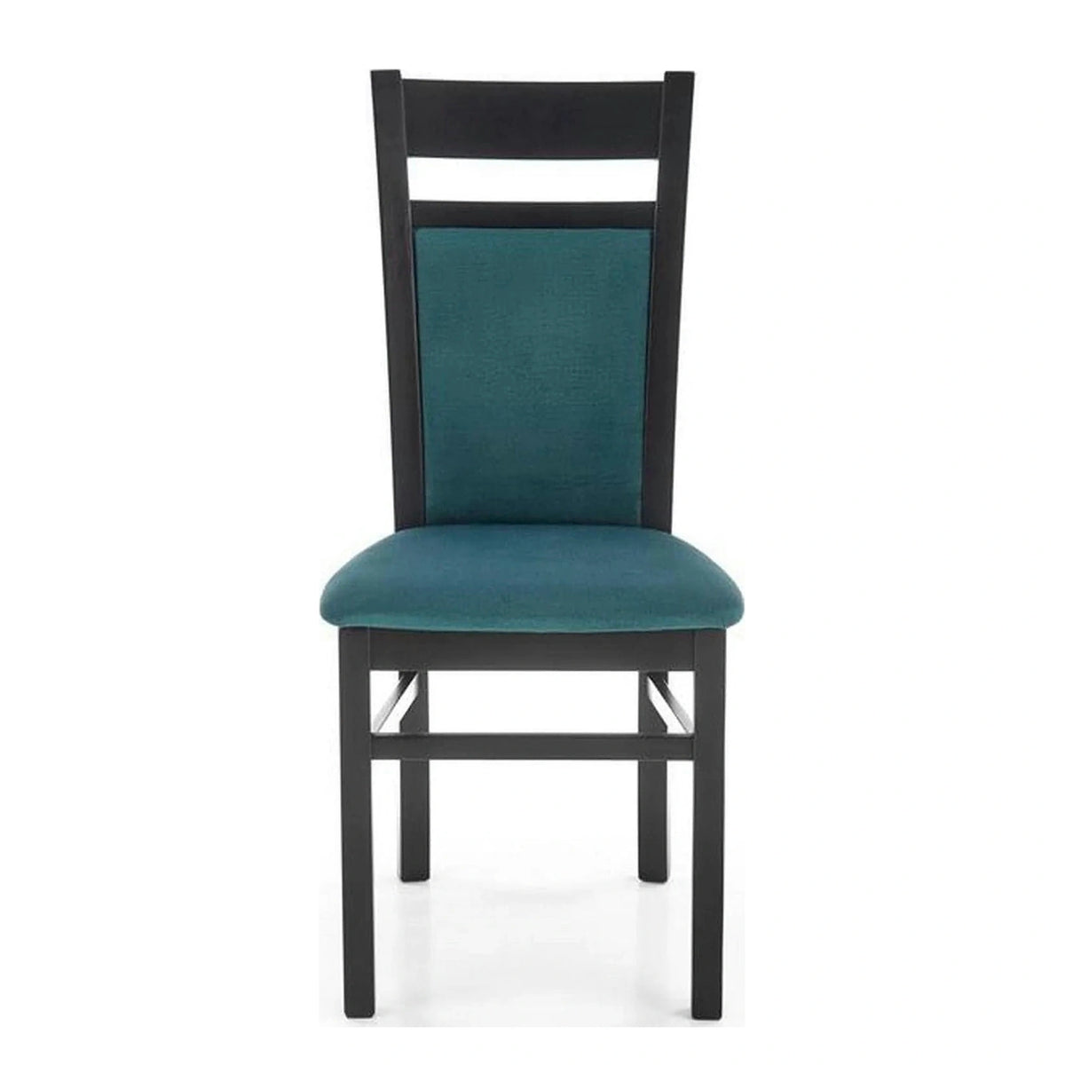 Scaun Gerard 2, negru/verde, stofa catifelata/lemn de fag, 44x55x97 cm