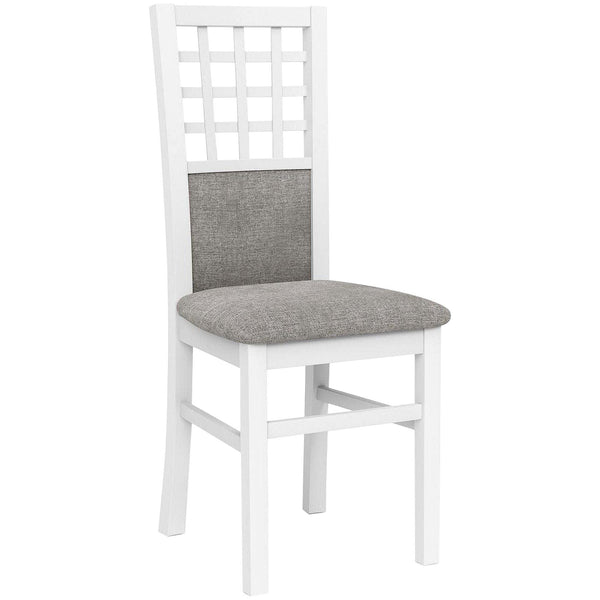 Scaun GERARD 3, gri/alb, stofa clasica/lemn, 44x43x96 cm